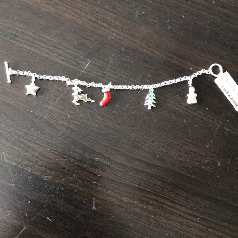 Christmas charm bracelet sterling silver